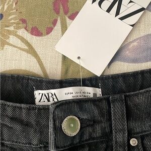 Zara black denim shorts